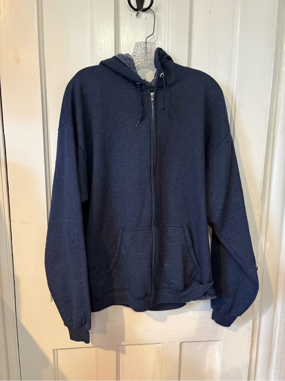 Hanes Navy Zip-Up Hooded Sweatshirt